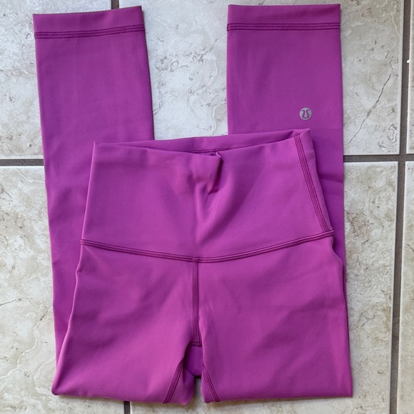 lululemon Women's Wunder Train Leggings 21" Inseam Size 2 Pow Pink Tone - Picture 1 of 6